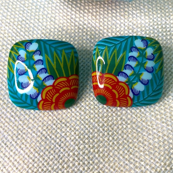 Vintage 1987 lucite bangle & earrings - Picture 3 of 5